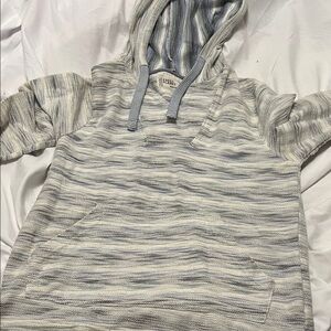 Free Planet Gray and Blue Striped Hoodie